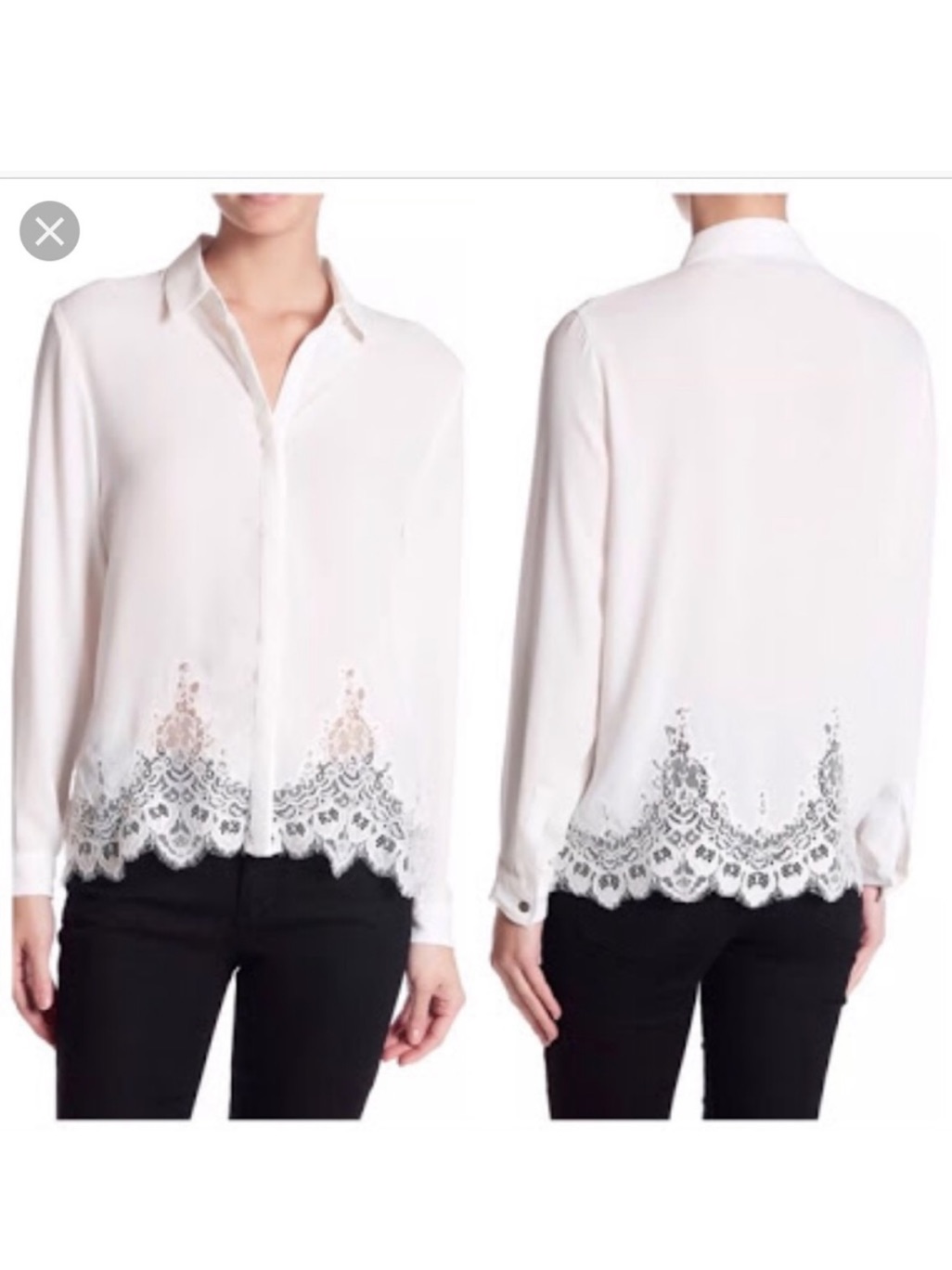 The Kooples Lace Trim Button Down Shirt